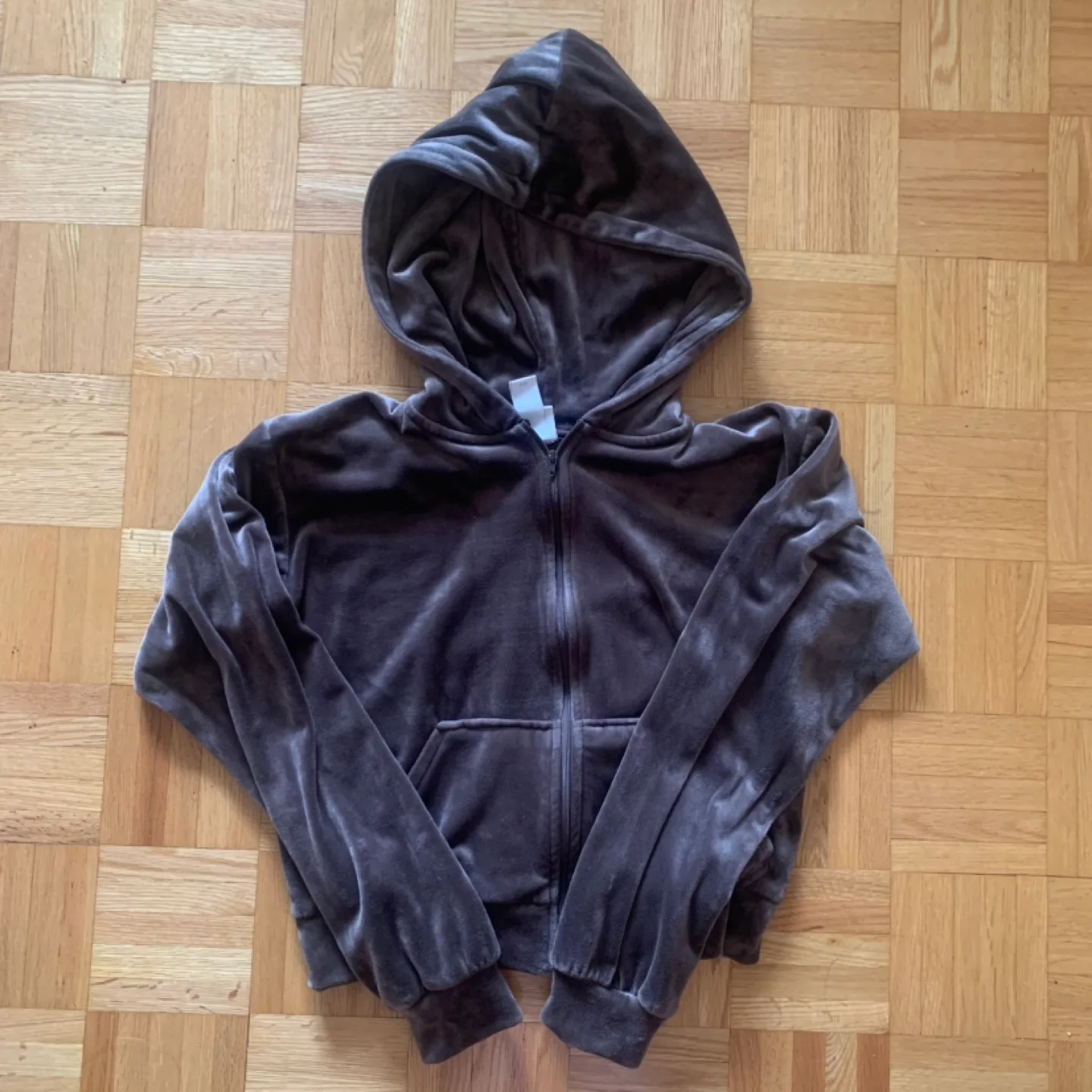 H&M Brown Velour Hoodie thumbnail