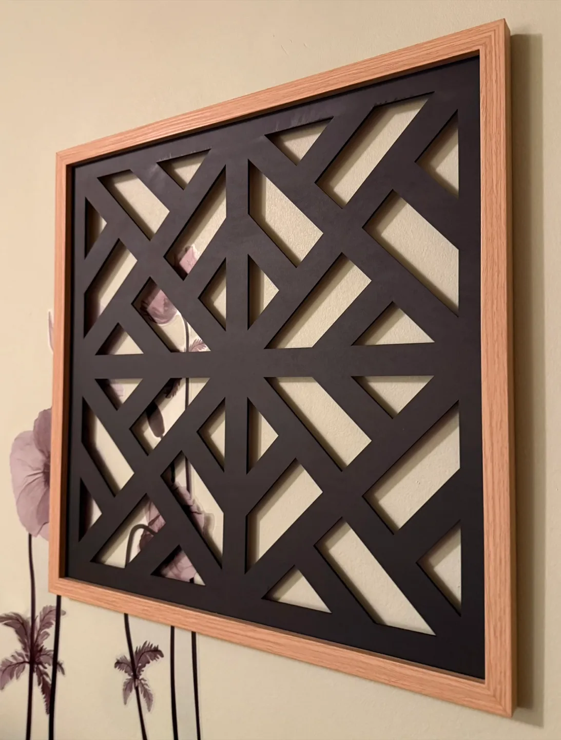 Geometric Wall Art - Black & Wood Frame image indicator(3)