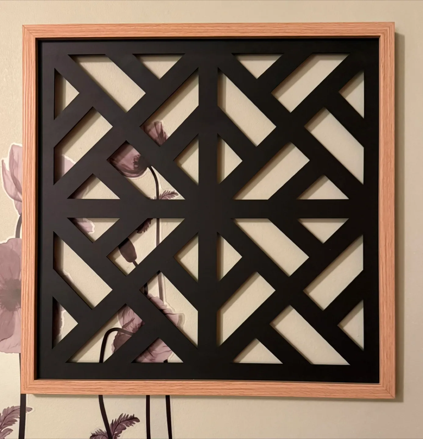 Geometric Wall Art - Black & Wood Frame thumbnail