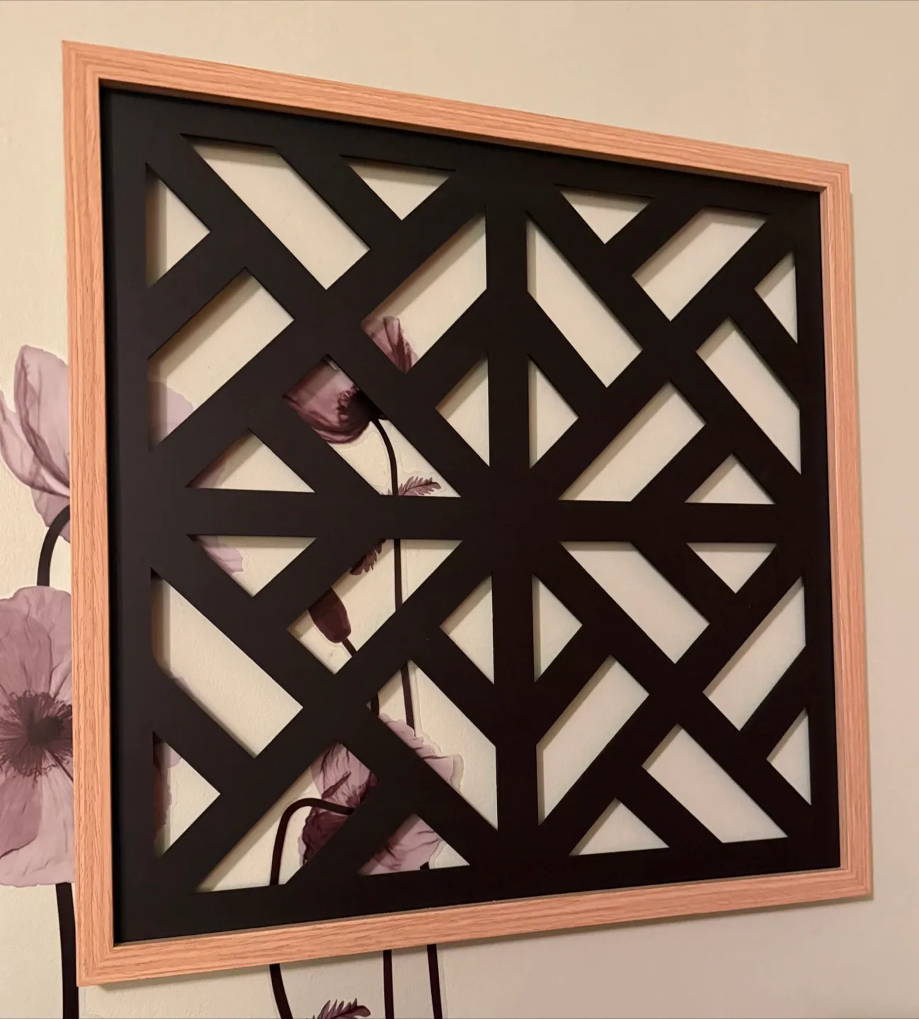 Geometric Wall Art - Black & Wood Frame image indicator(2)