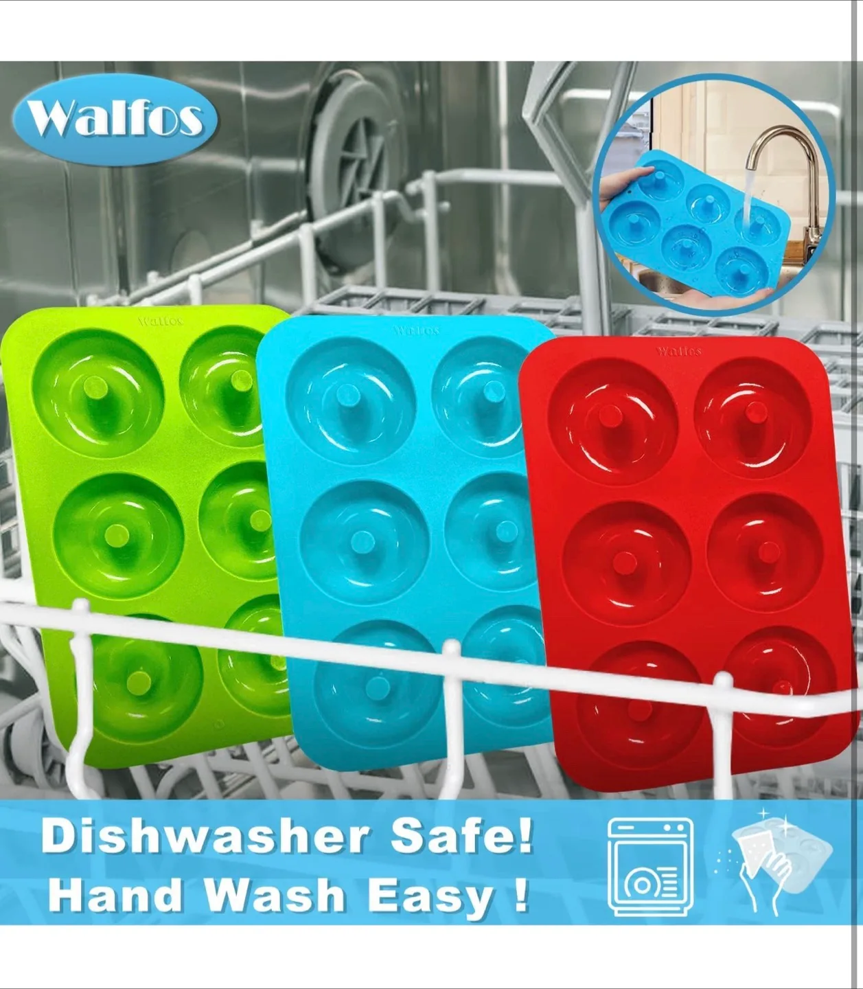 Walfos Silicone Donut Pan - set of 3 , brand new image indicator(5)