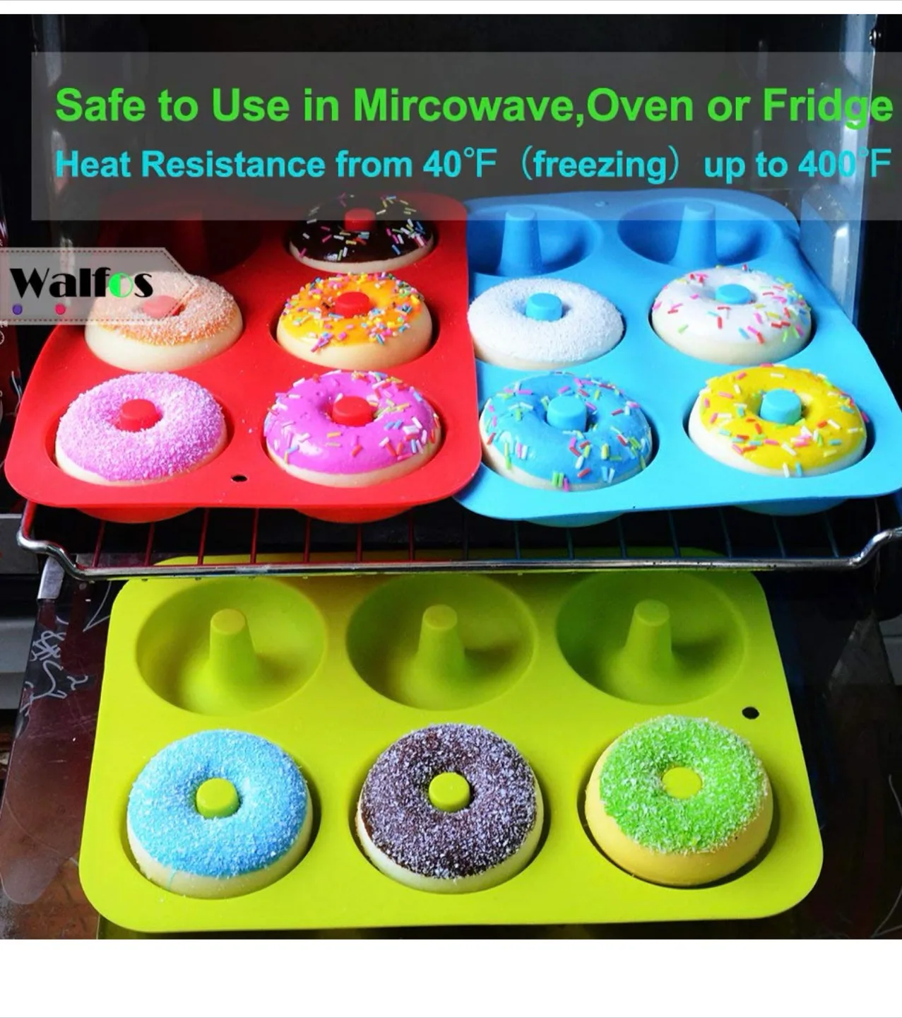 Walfos Silicone Donut Pan - set of 3 , brand new image indicator(8)