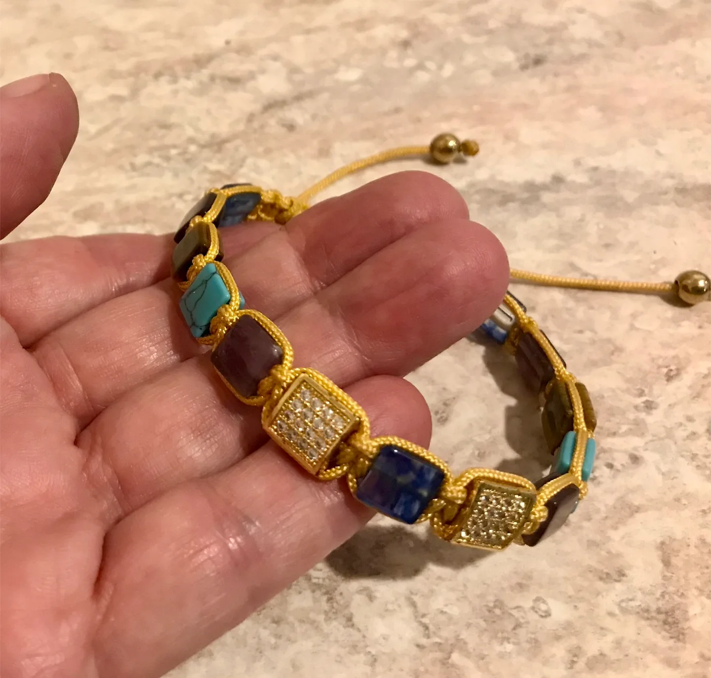 SEMI PRECIOUS Hand Crafted BRACELET, Adjustable, NEW!