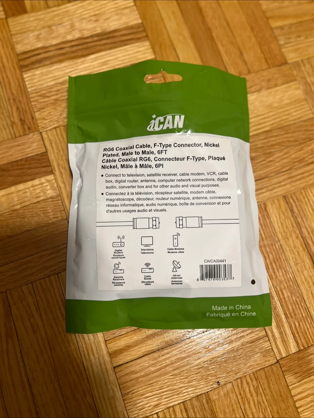 ACAN RG6 Coaxial Cable, F-Type Connector, 6FT image indicator(2)