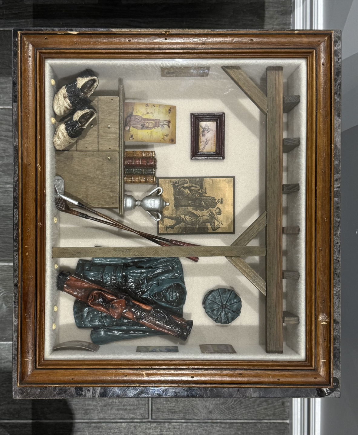 Framed Golf Memorabilia Shadow Box