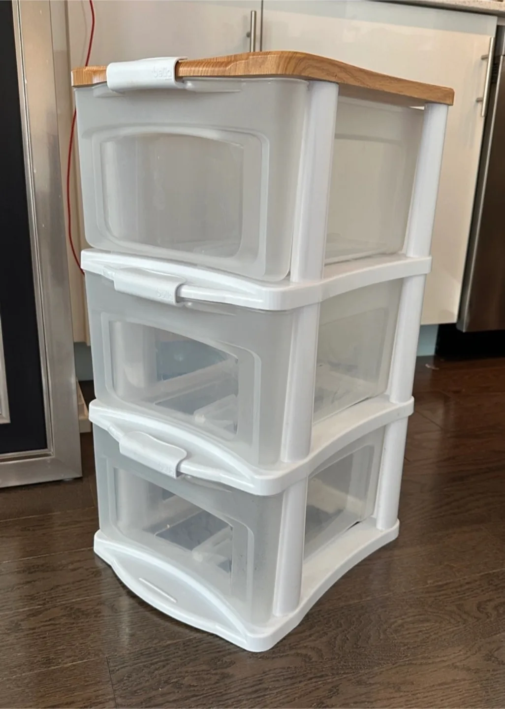White Plastic 3-Drawer Storage Unit thumbnail