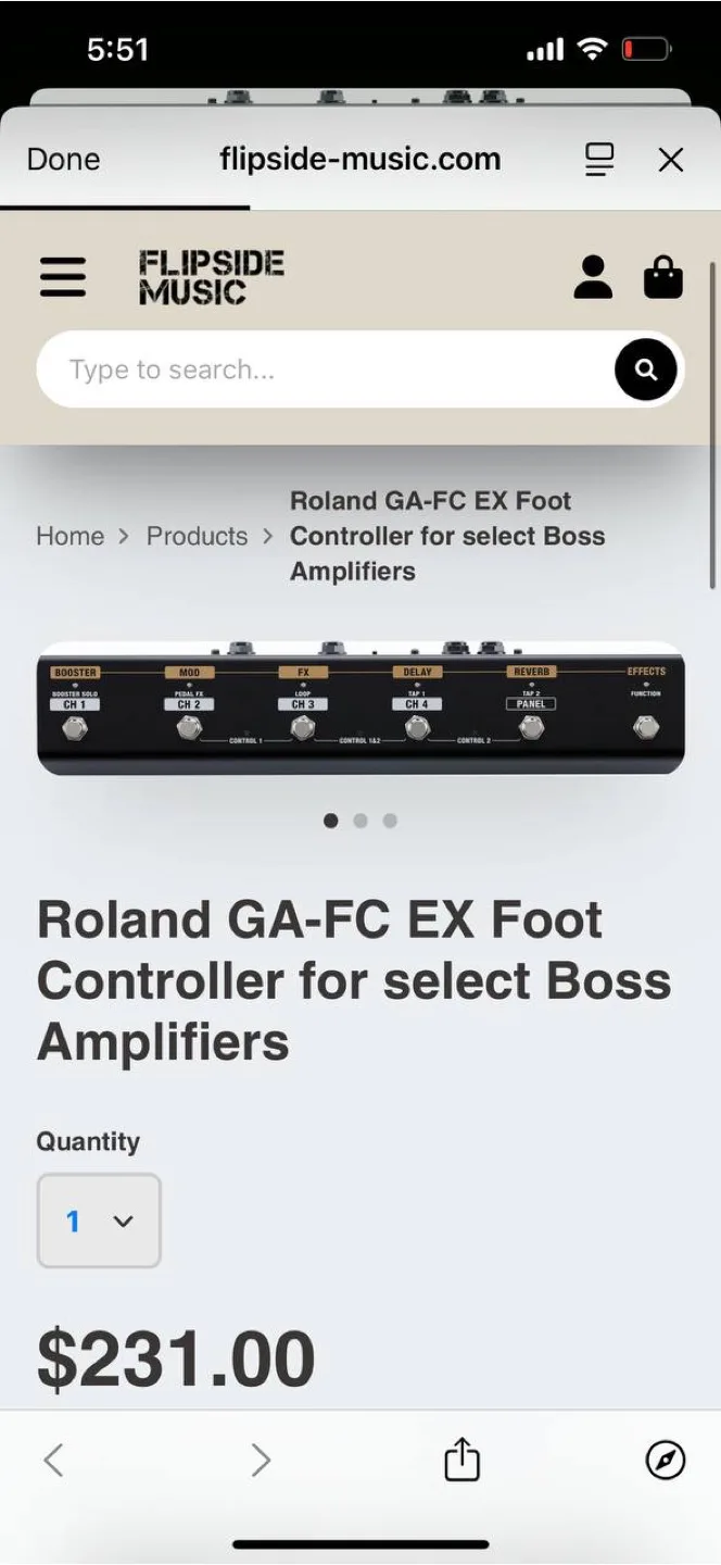 Boss GA-FC EX Foot Controller - Like New! thumbnail