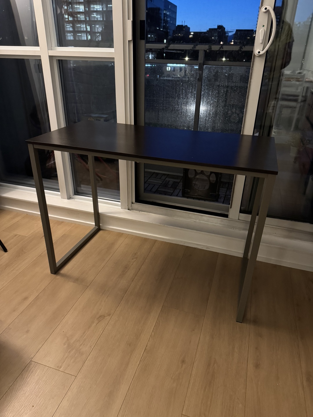 Dark Brown Desk with Metal Legs - photo 2