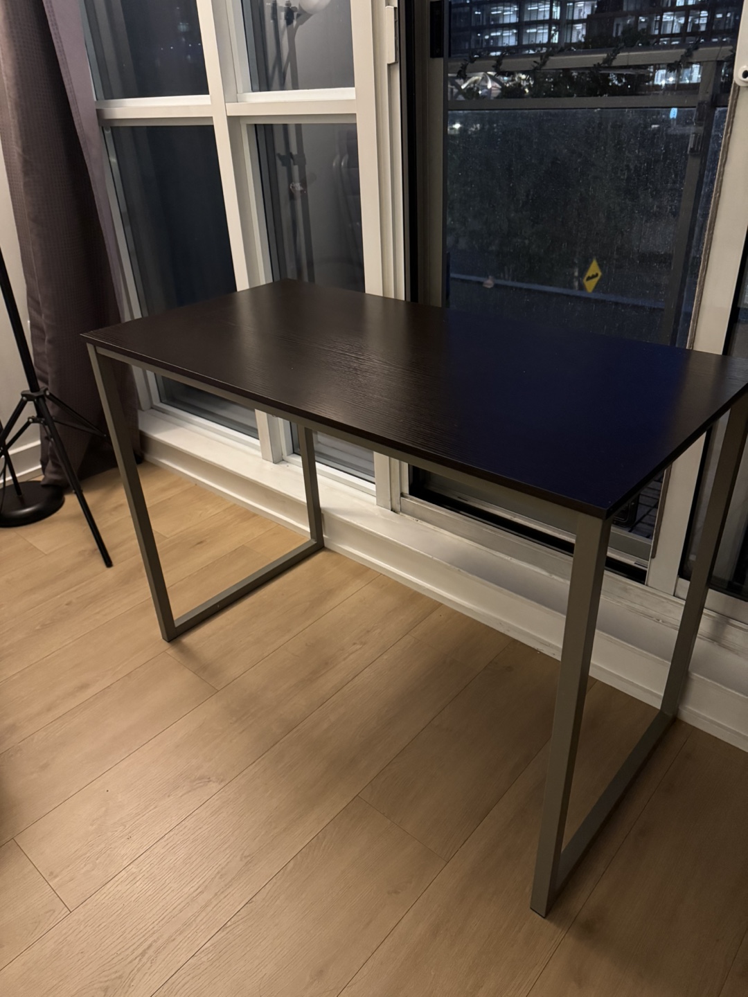 Dark Brown Desk with Metal Legs
