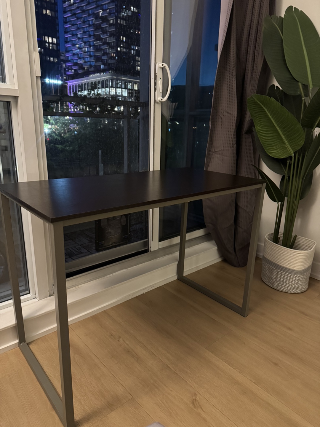Dark Brown Desk with Metal Legs - photo 3