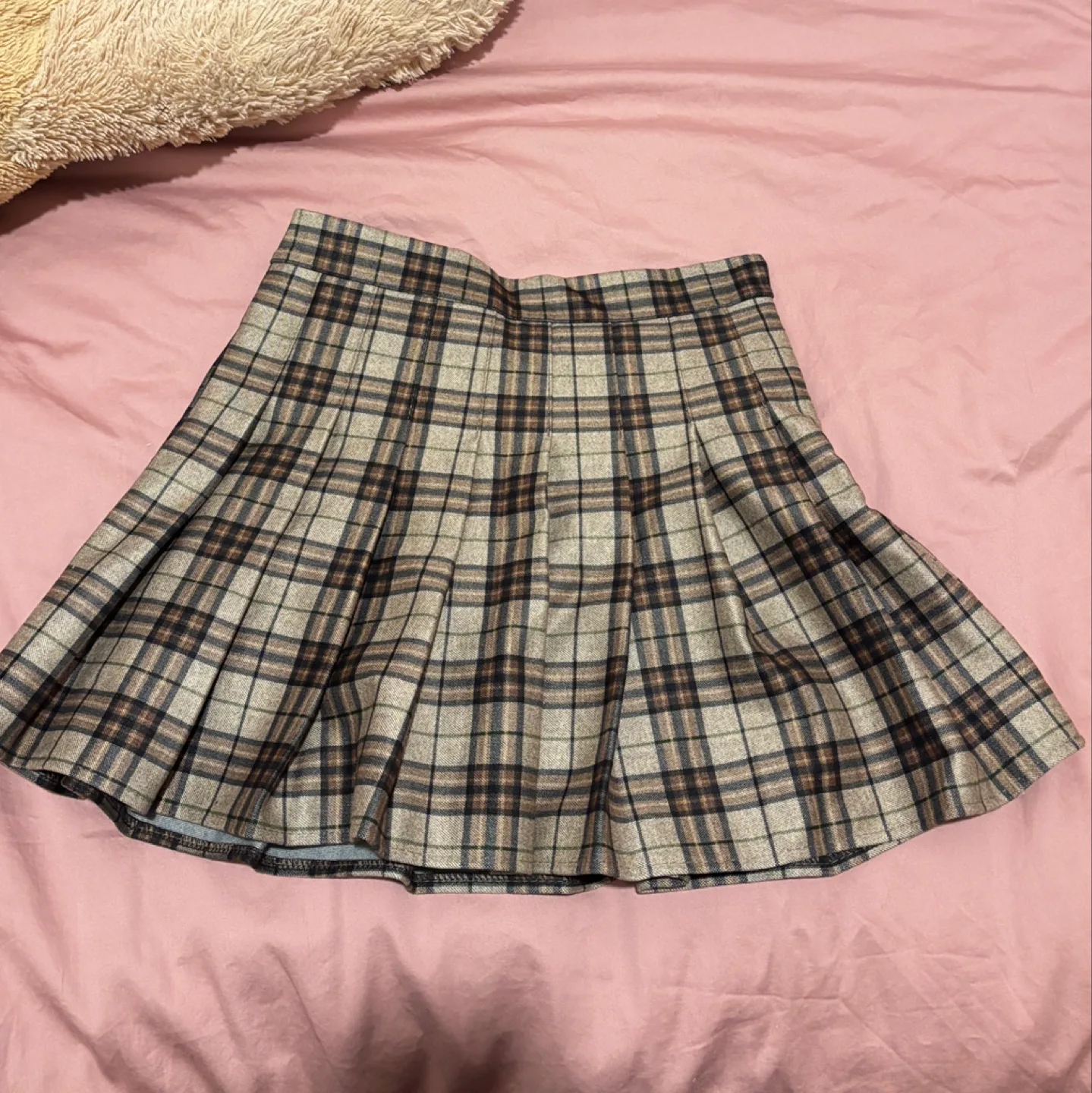 Plaid Pleated Skirt -for winter thumbnail