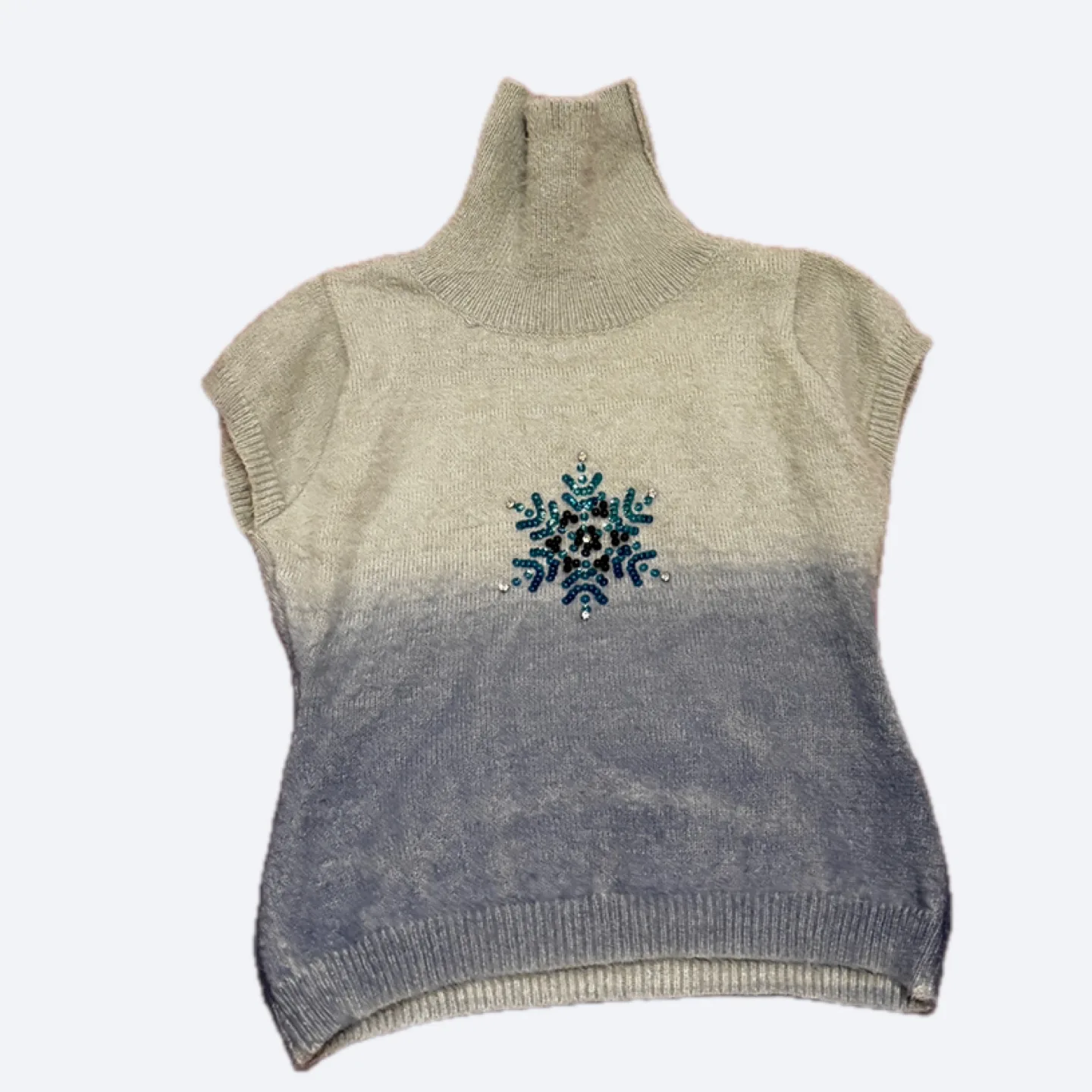 Grey Turtleneck Sleeveless Sweater thumbnail