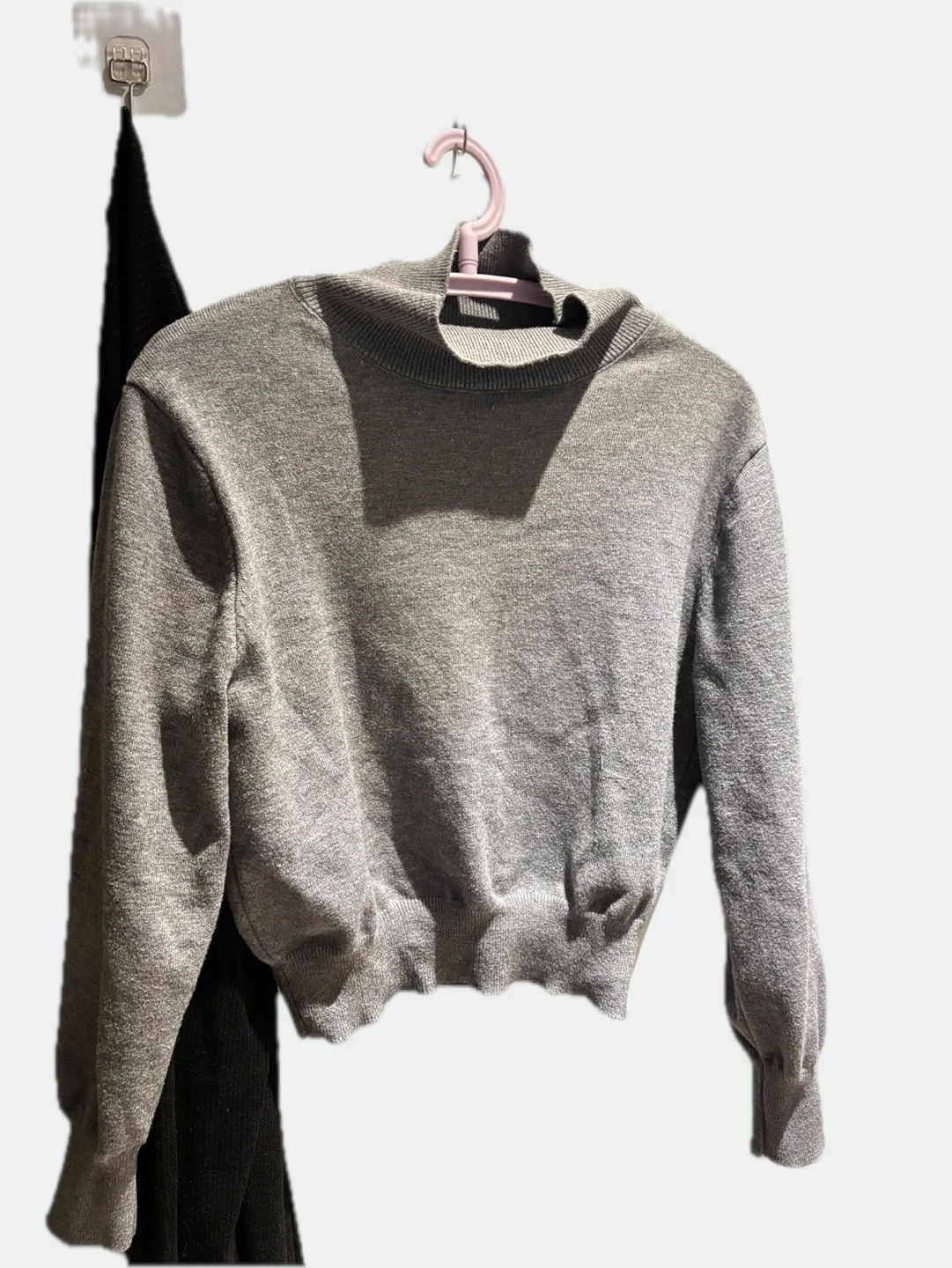 Grey Knit Sweater- short thumbnail