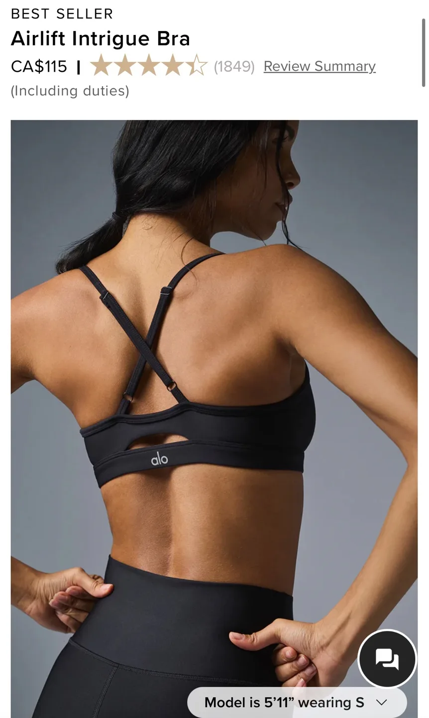 ALO Airlift Intrigue Bra - Black image indicator(3)
