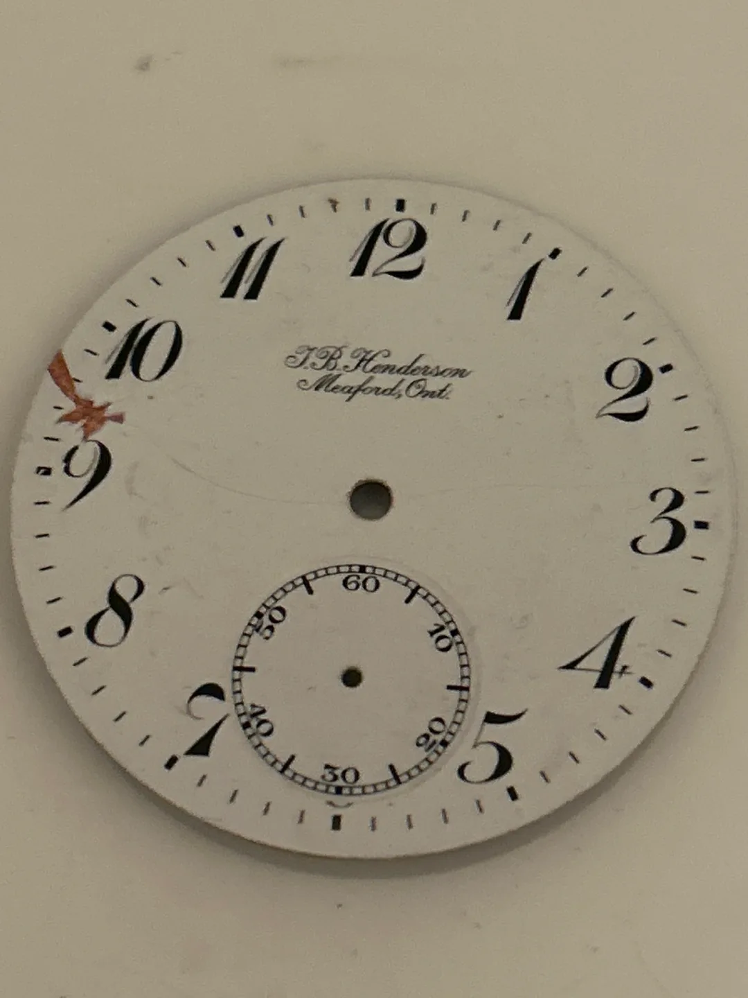 Dual porcelain T.B. Henderson Watch Face - Meaford, Ont. thumbnail