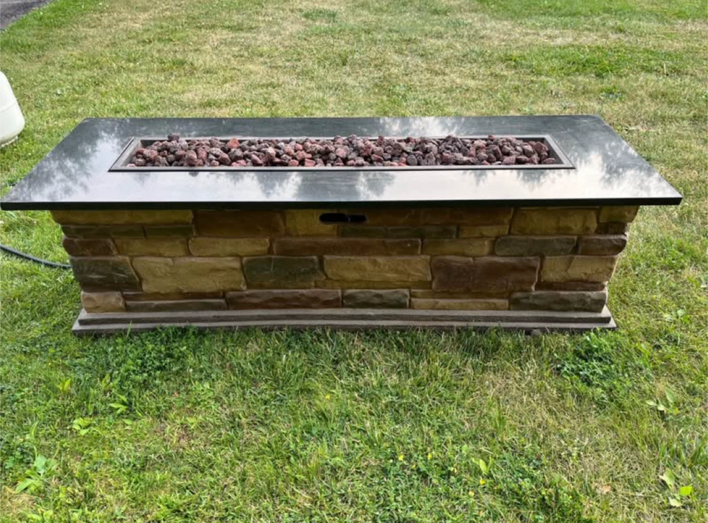 🔥 FOR SALE: Outdoor Propane Large Fire Pit – Black Granite Top 🔥 - photo 3