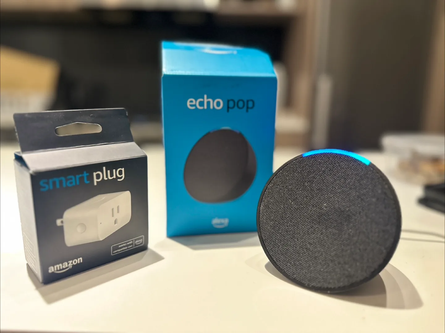 Amazon Echo Pop + Smart Plug - Charcoal