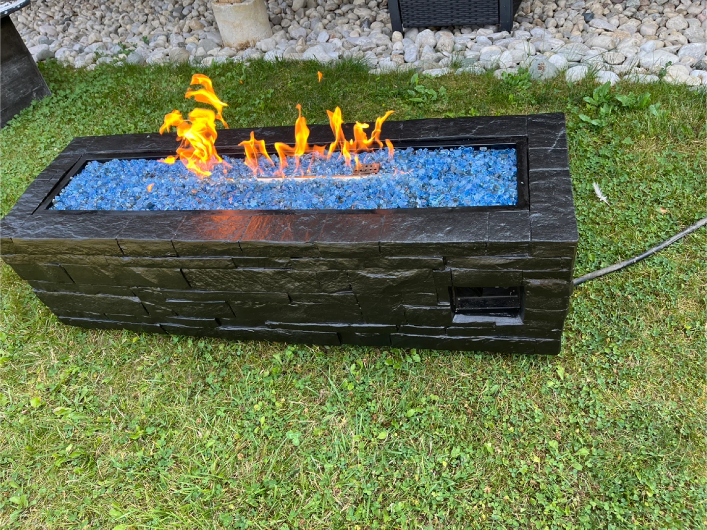 🔥 Outdoor Propane Fire Pit – 48” x 15” x 15” Good Condition 🔥