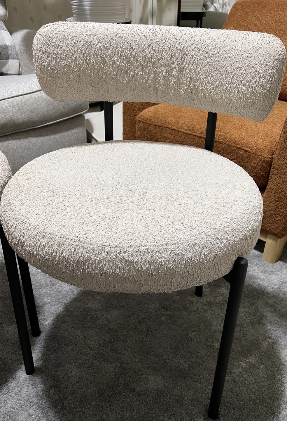 Ivory Boucle Dining Chairs (Set of 3) - photo 2