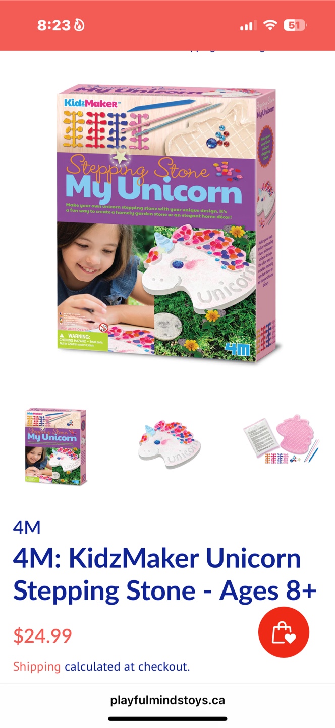 KidzMaker Unicorn Stepping Stone Kit (Ages 8+)