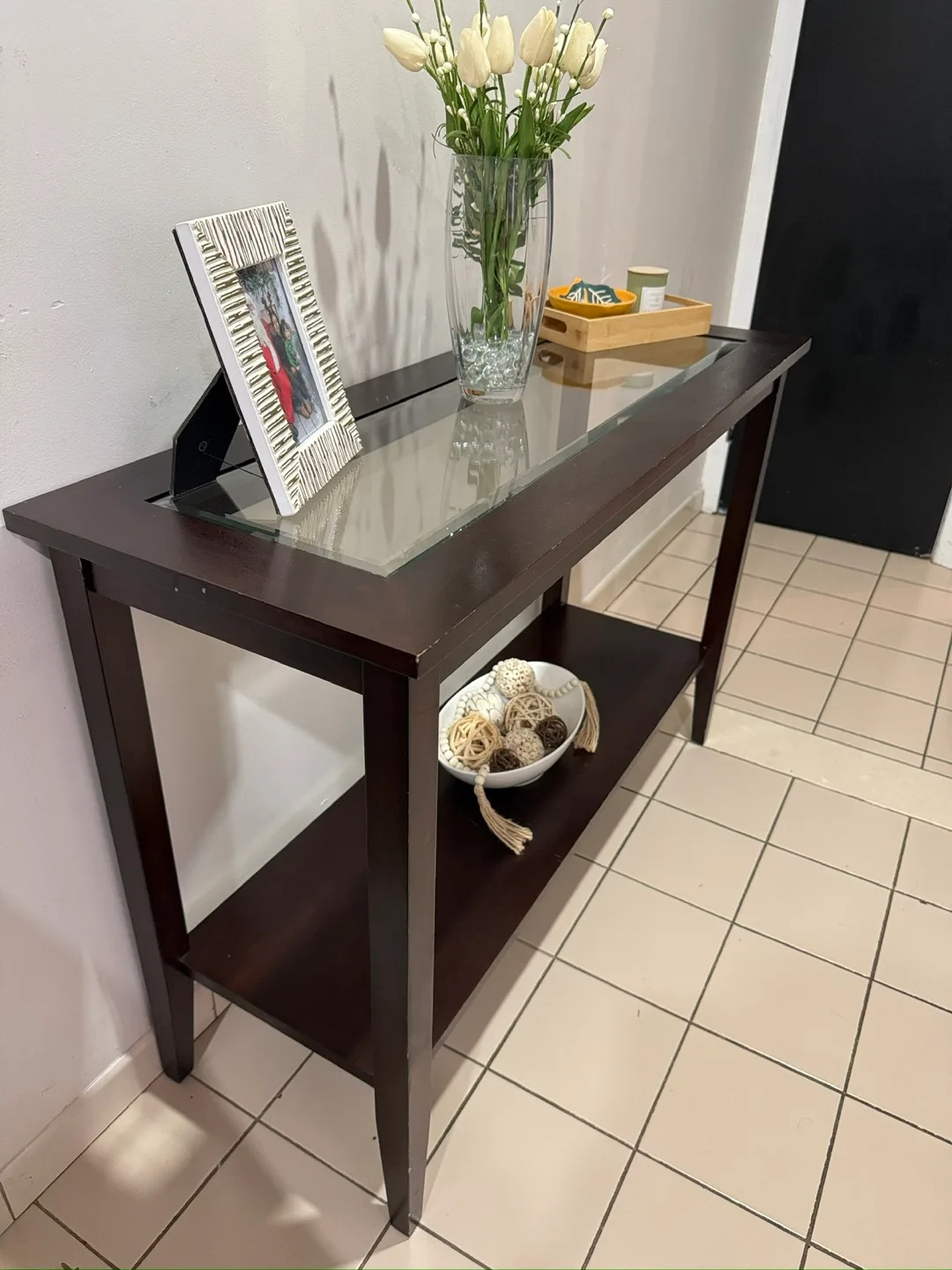 Console Table with Glass Top thumbnail