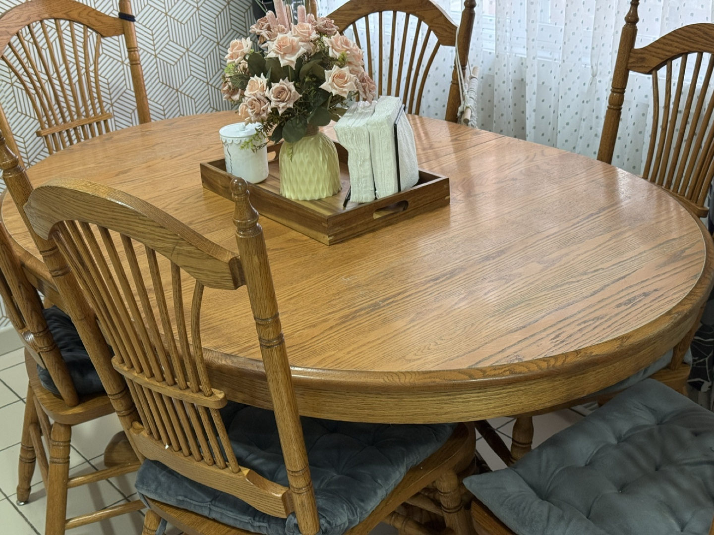 Oak Dining Table with 6 Chairs - photo 4