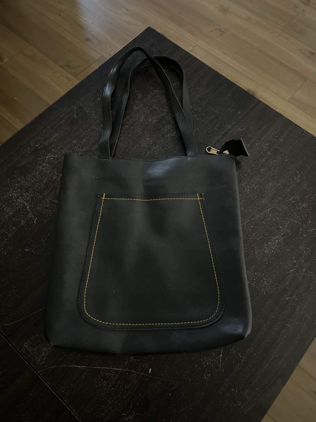 Black Tote Bag with Front Pocket - photo 4