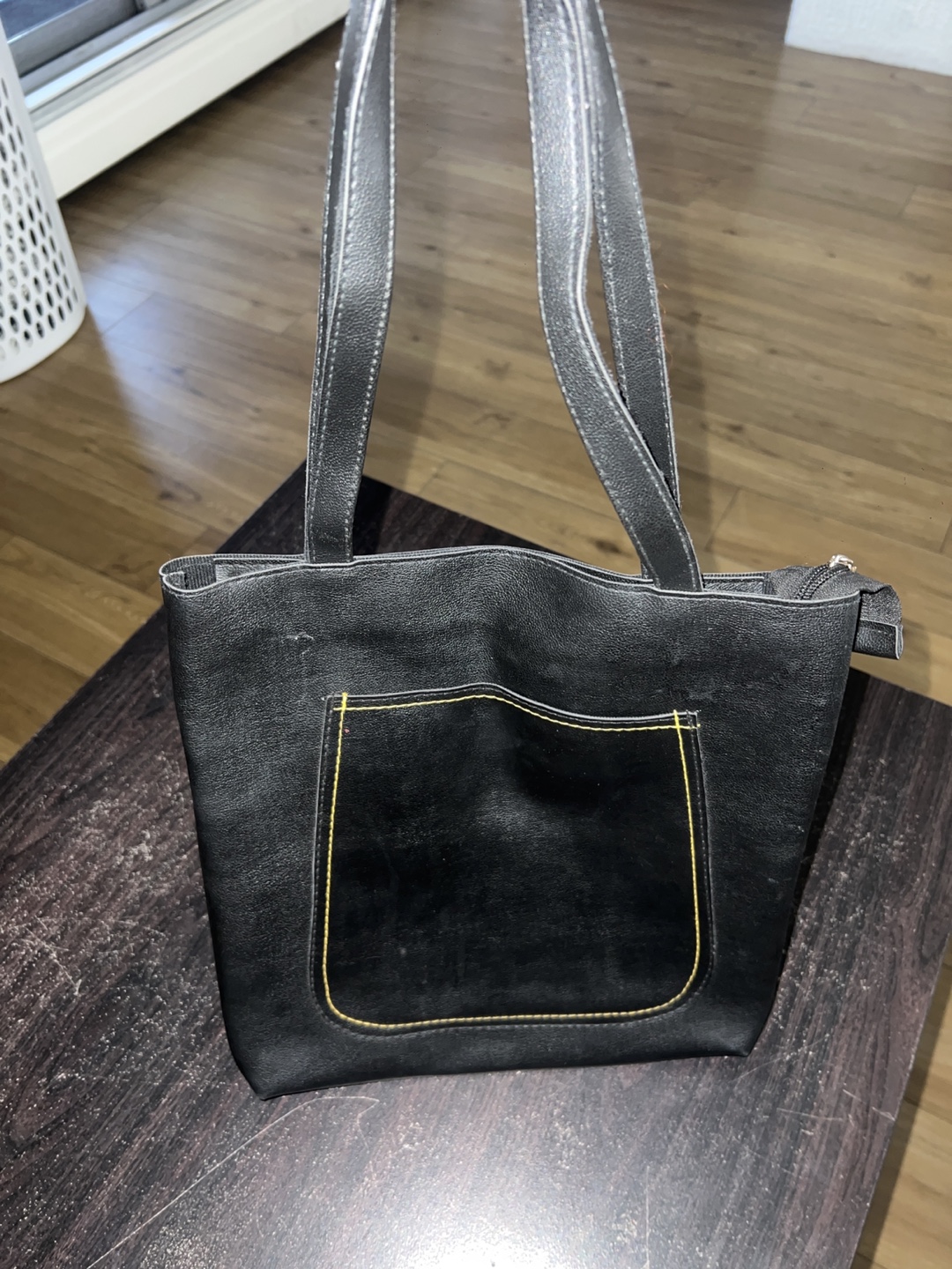 Black Tote Bag with Front Pocket - photo 2