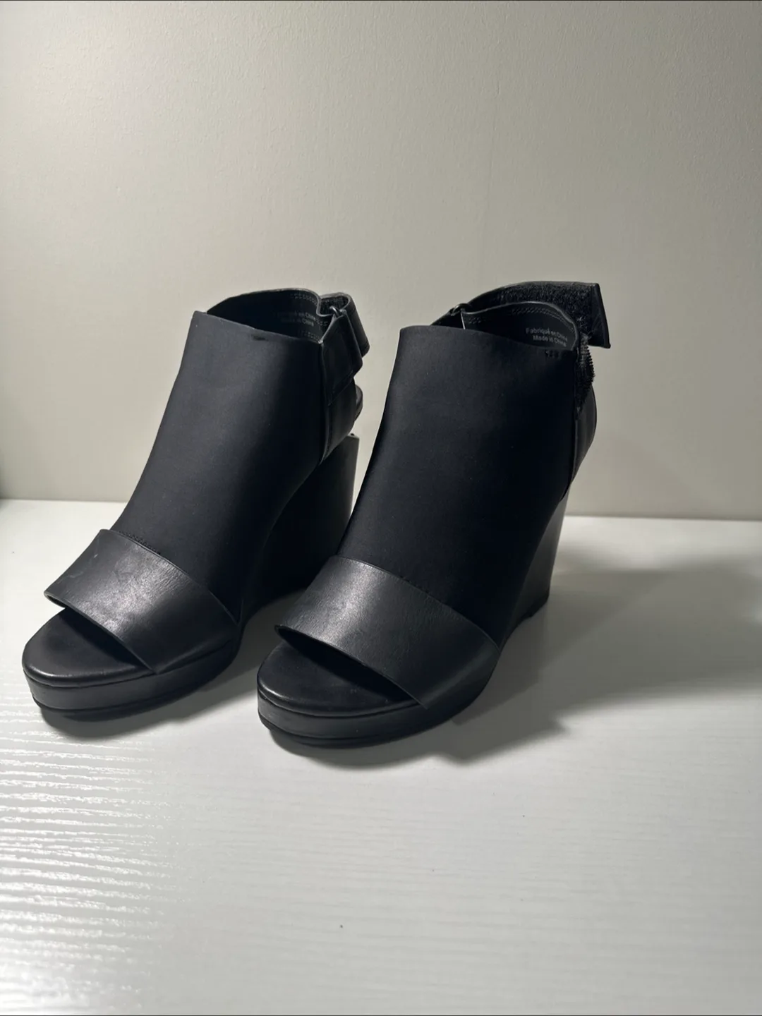 Rudsak Black Wedge Sandals, Size 37 image indicator(4)