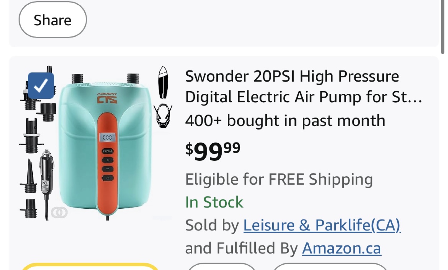 SWONDER 20 PSI AIR PUMP