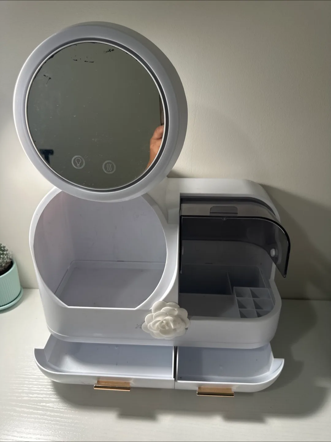 Makeup Organizer with Mirror image indicator(4)