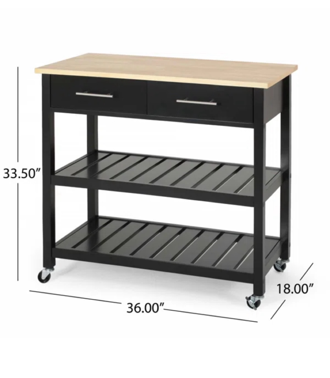 Ebern Designs Galion Wood Kitchen Cart - photo 5