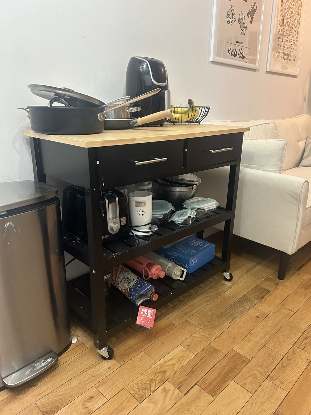 Ebern Designs Galion Wood Kitchen Cart