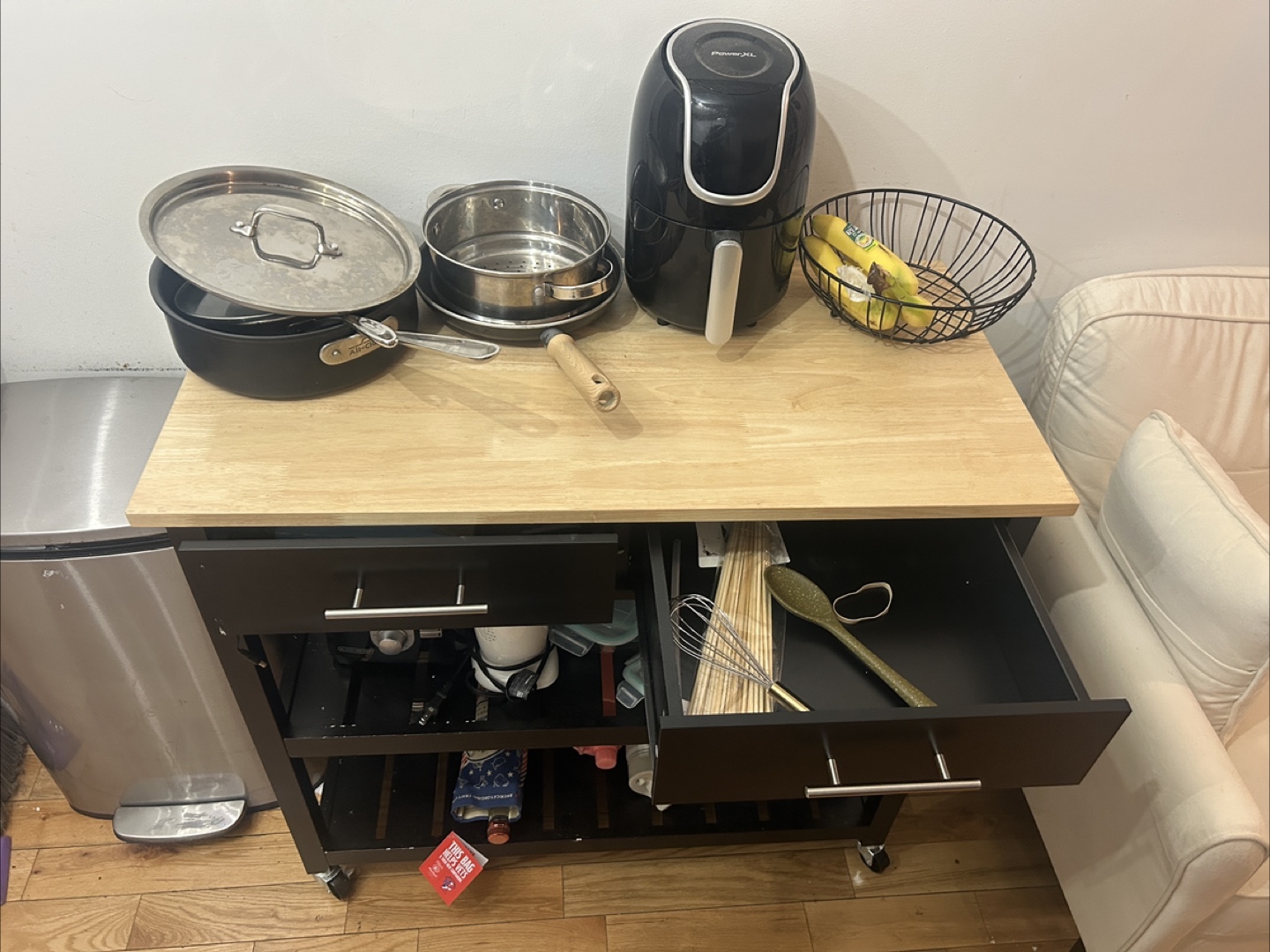 Ebern Designs Galion Wood Kitchen Cart - photo 2