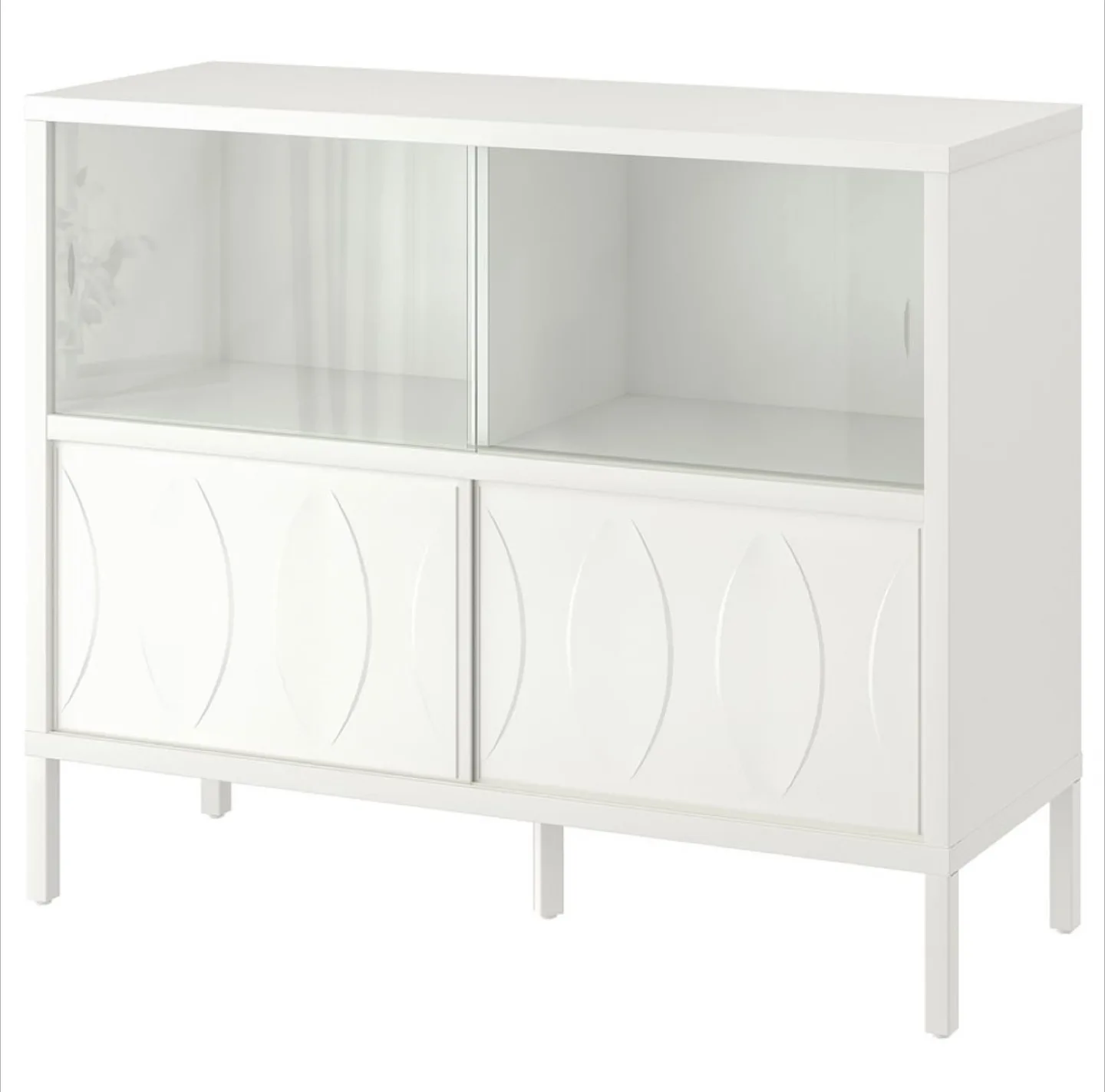 IKEA KALKNÄS White Glass Cabinet image indicator(3)