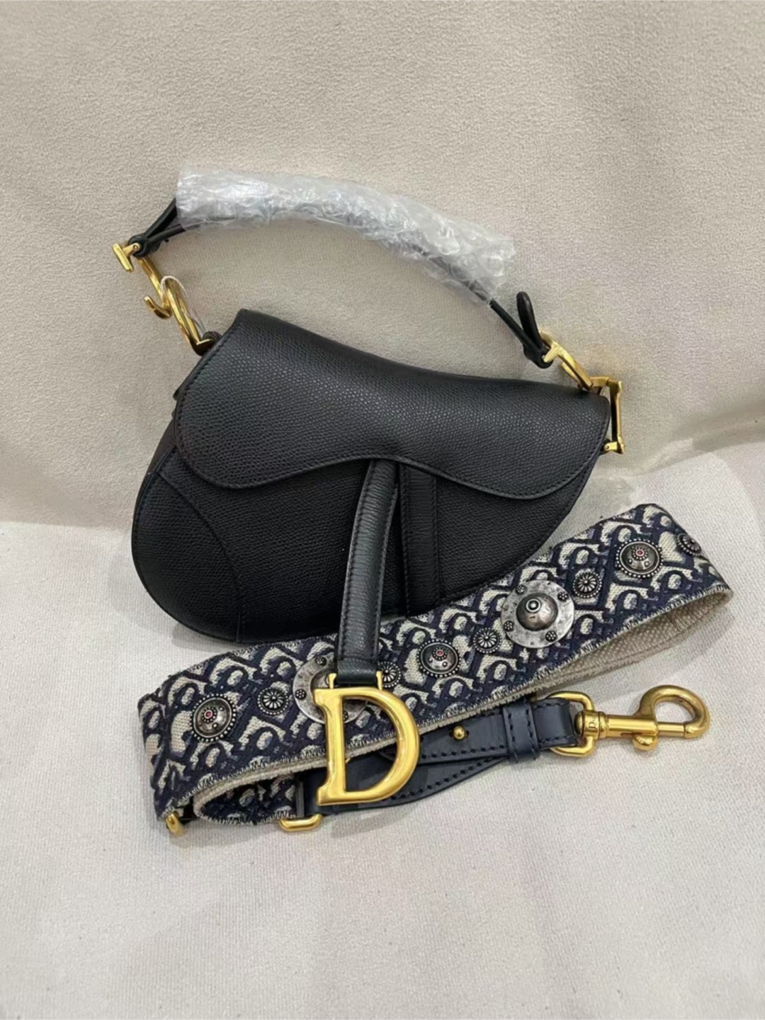Dior Saddle Bag with Strap - Black