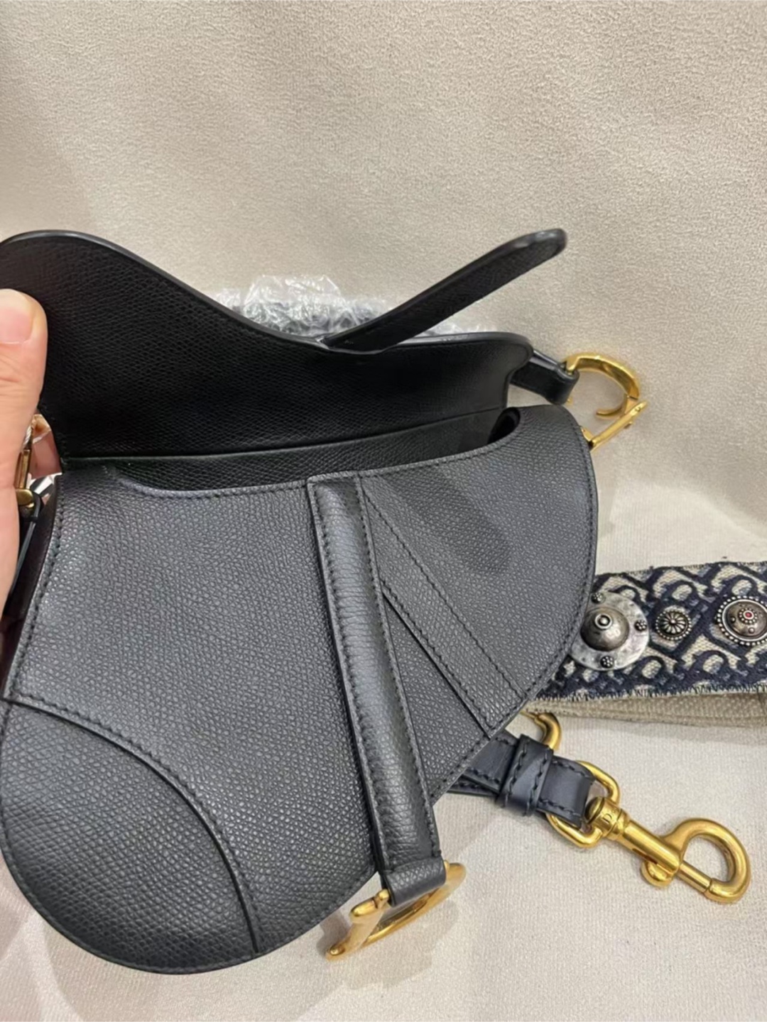 Dior Saddle Bag with Strap - Black - photo 4