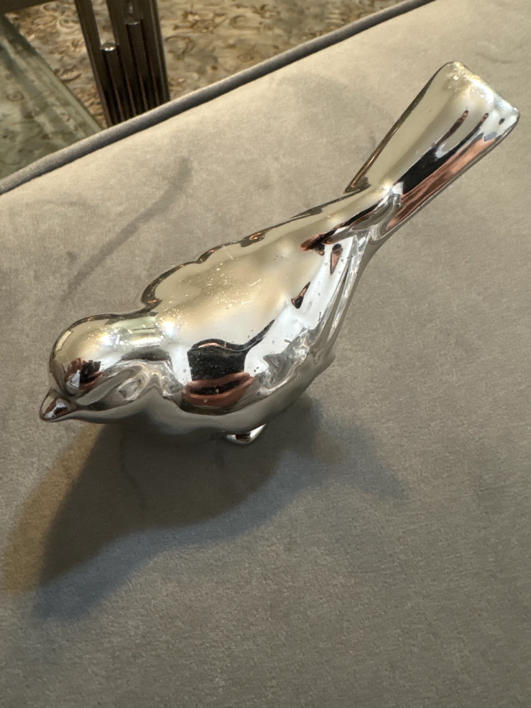 Silver Bird Figurine