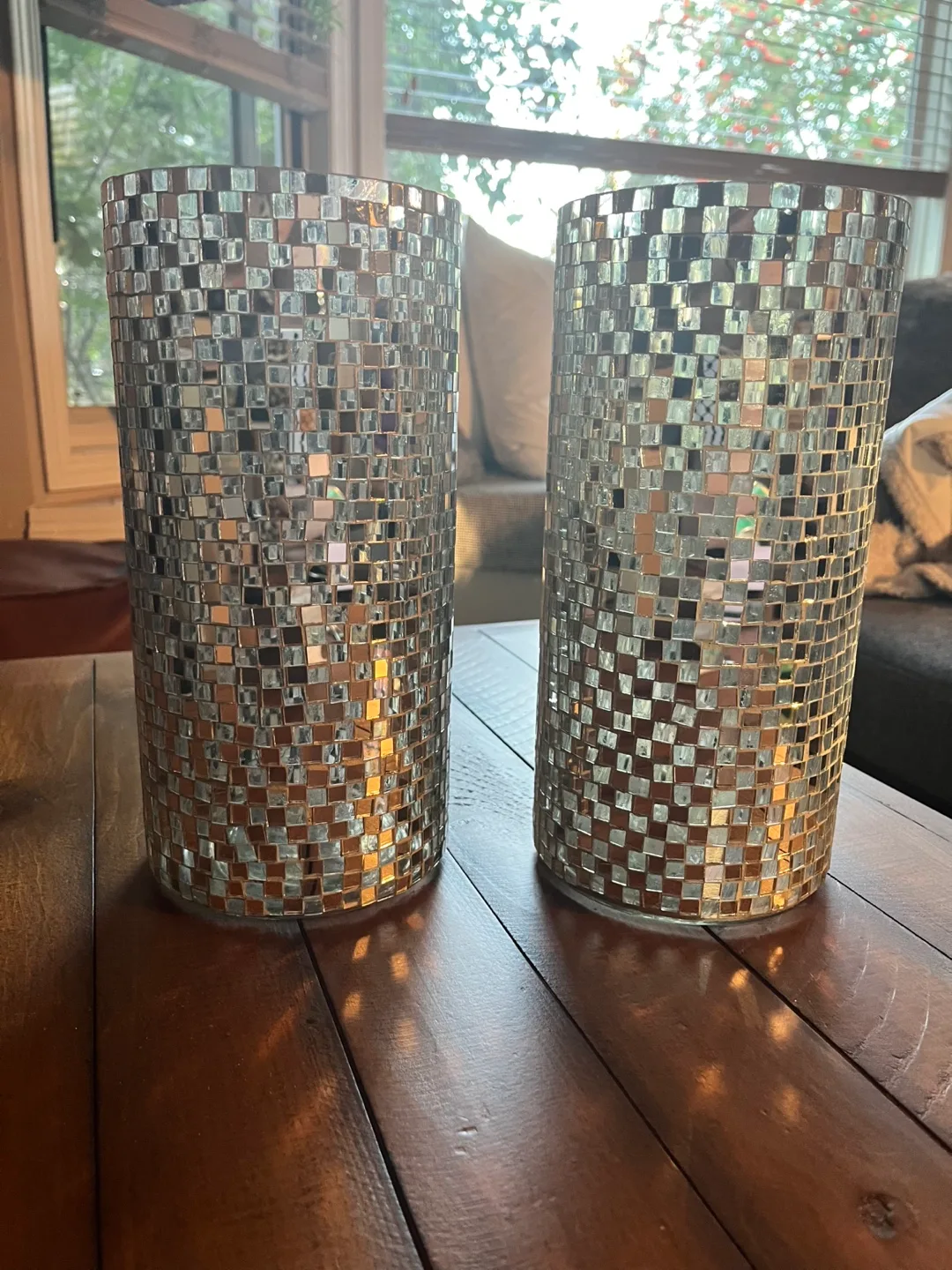 Mosaic Mirrored Vases - Set of 2 thumbnail
