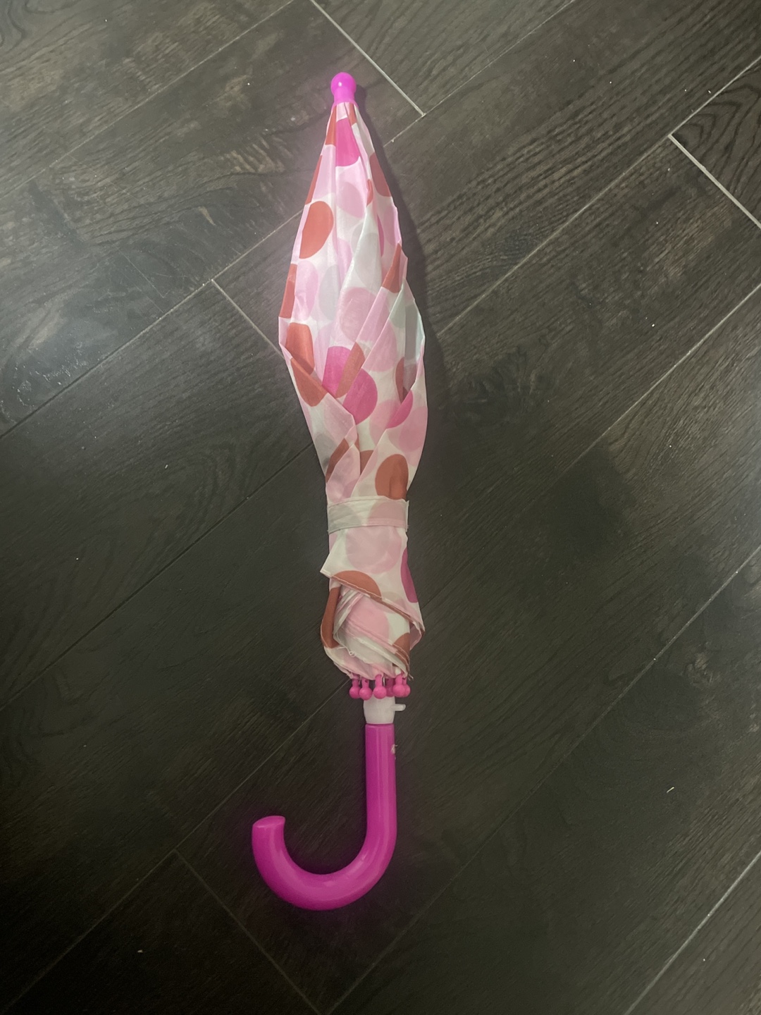 Pink Polka Dot Kids Umbrella
