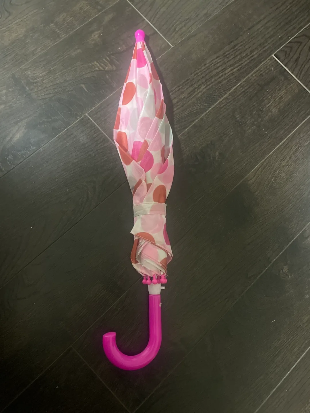 Pink Polka Dot Kids Umbrella thumbnail