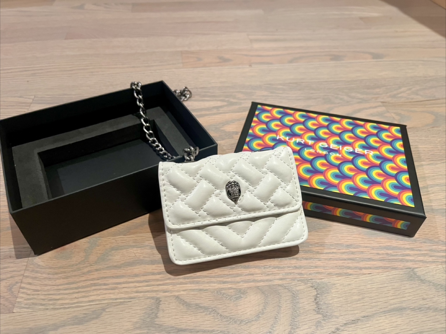 Kurt Geiger London White Quilted Mini Kensington