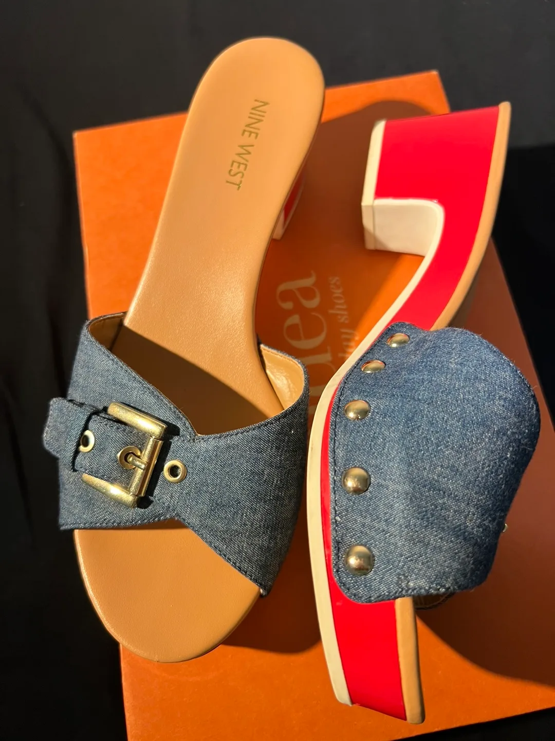 Nine West Denim Heeled Sandals image indicator(2)