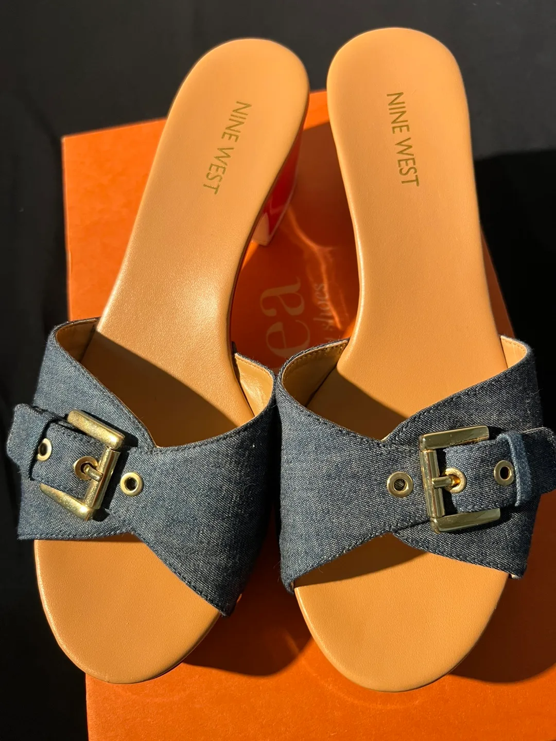 Nine West Denim Heeled Sandals image indicator(3)