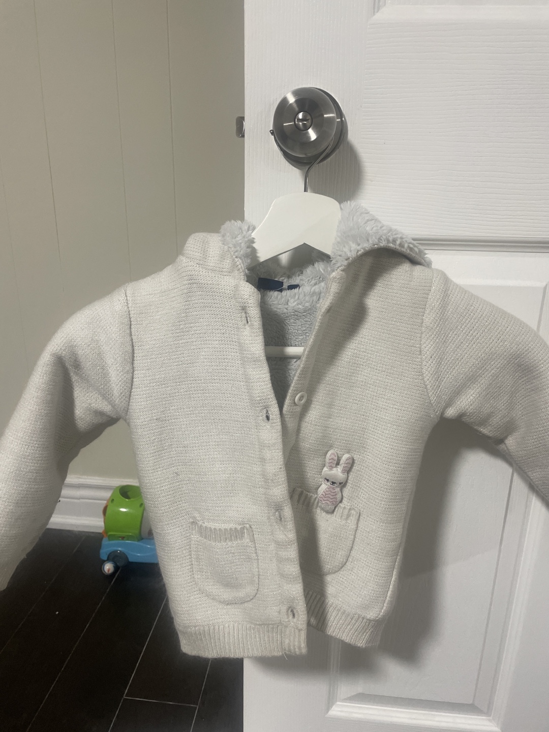Gap Kids White Knit Cardigan with Bunny