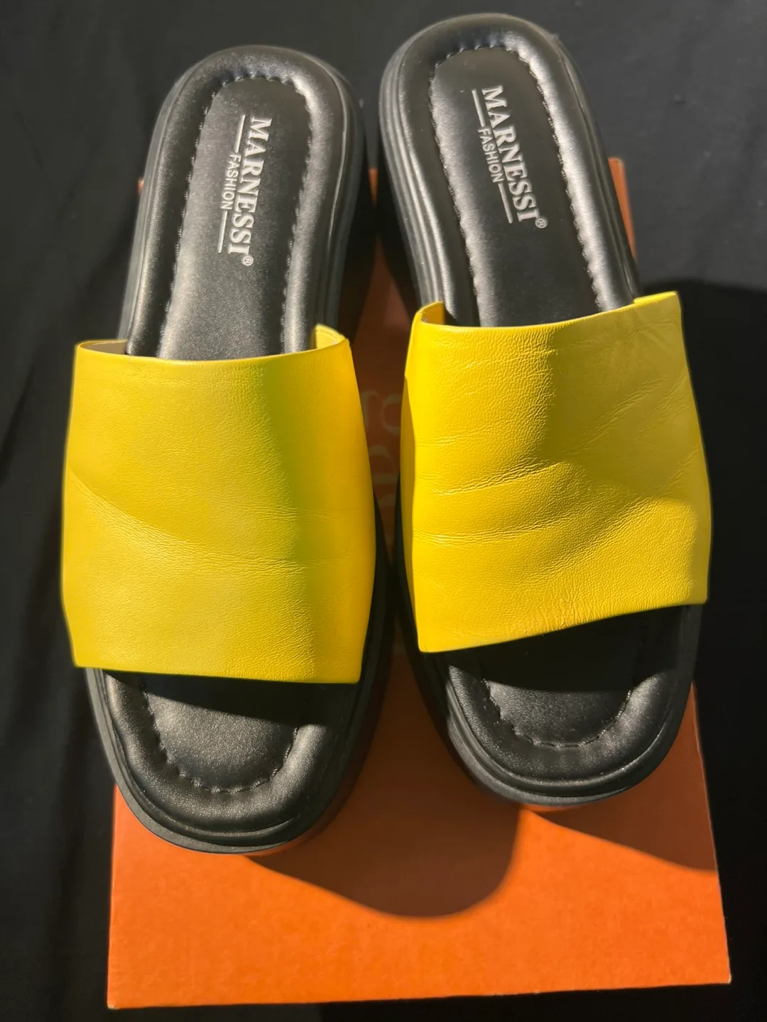 Marnessi Fashion Yellow Platform Slides image indicator(3)