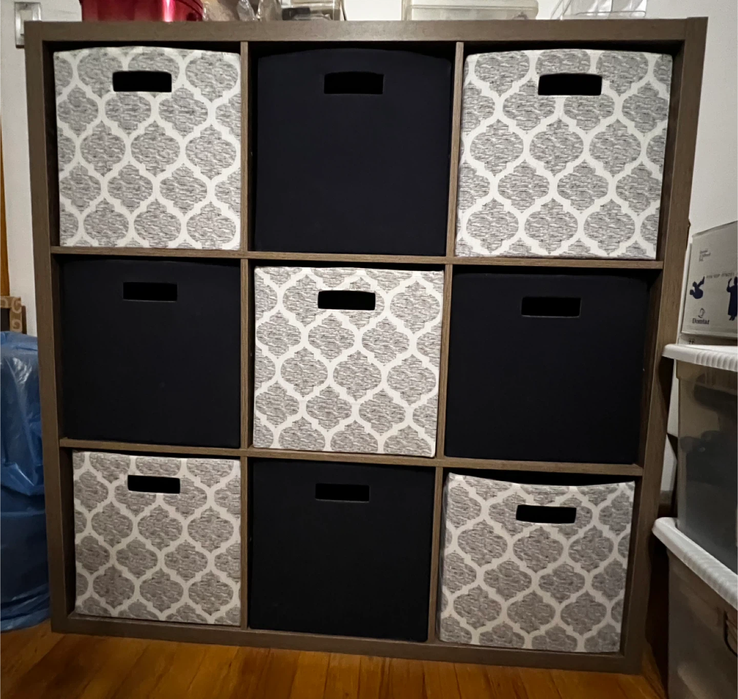 9-Cube Organizer Shelf with Storage Bins