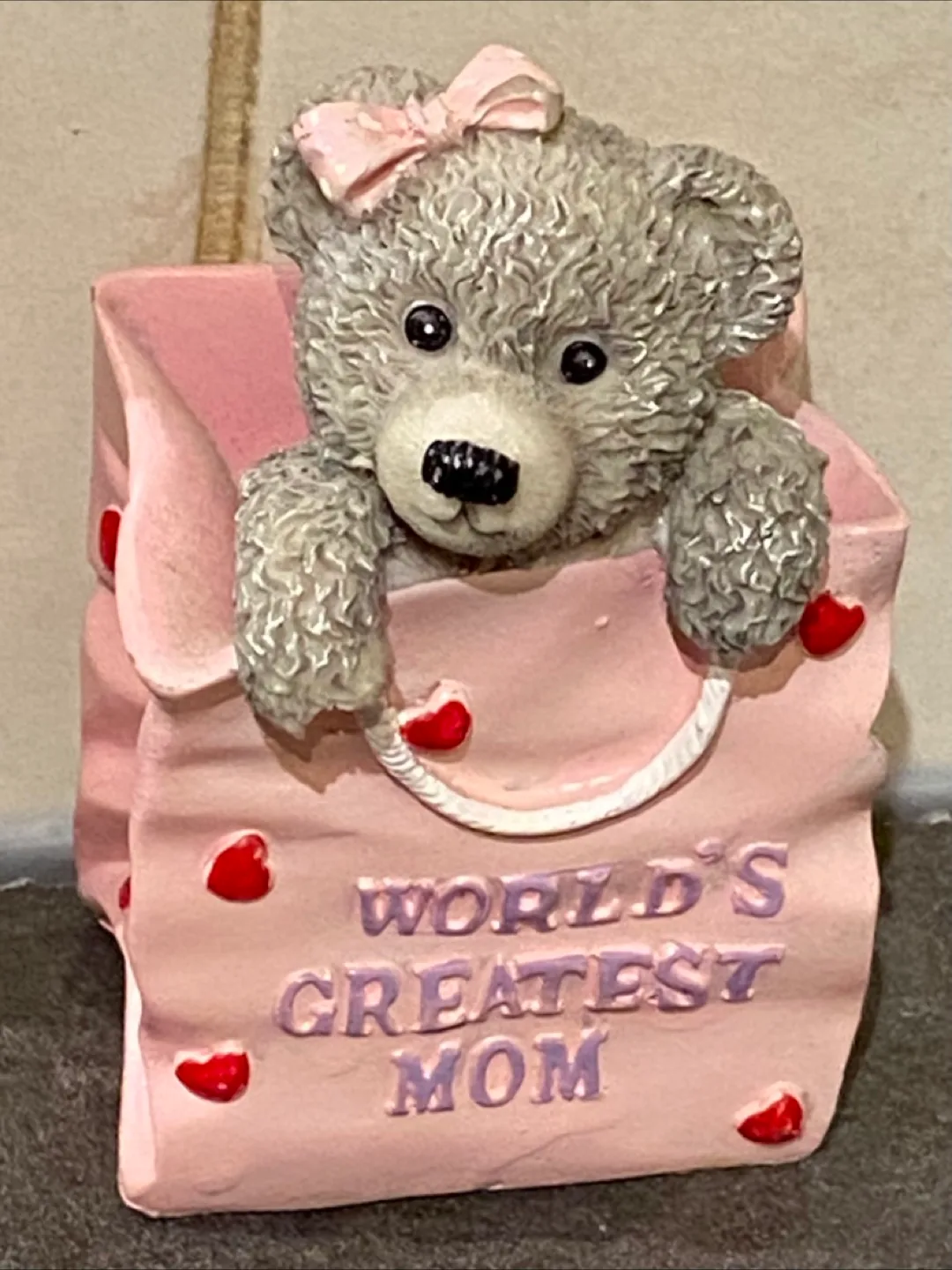 World's Greatest Mom Teddy Bear Figurine thumbnail