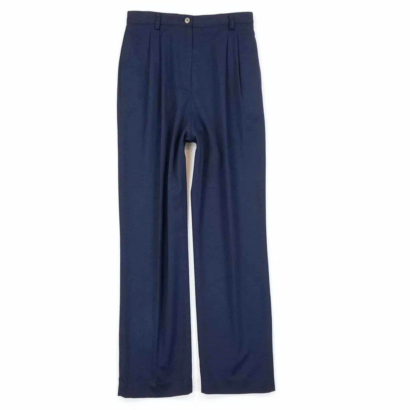 Liz Claiborne Vintage Blue Linen Pleated Trousers image indicator(2)