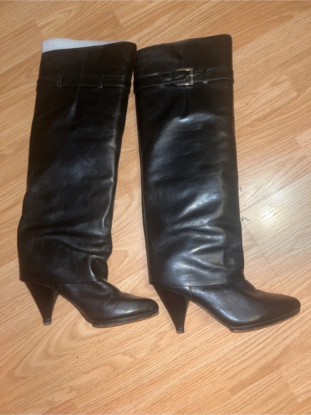 MAKE OFFER! Black Leather Knee High Boots - Size 6.5 thumbnail